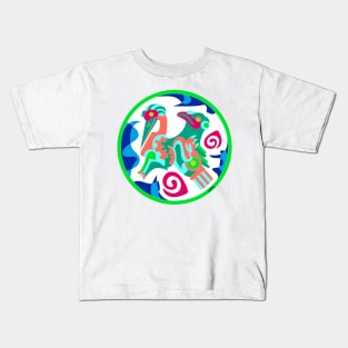 mexican seagull glyph codex in totonac cute patterns art Kids T-Shirt